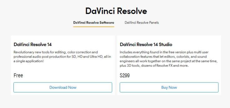 Davinci resolve 14 studio download mac